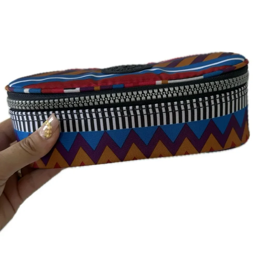 Kipling Fruit Punch Print Duobox Fold Out Compartments Pen Pencil Cosmetic Case